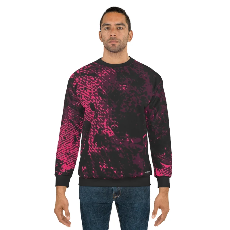 Daily Deals stylish sports hoodie"Mystic Cube" (Cosmic Fusion - Dark Plum/Cherry) - Unisex Sweatshirt