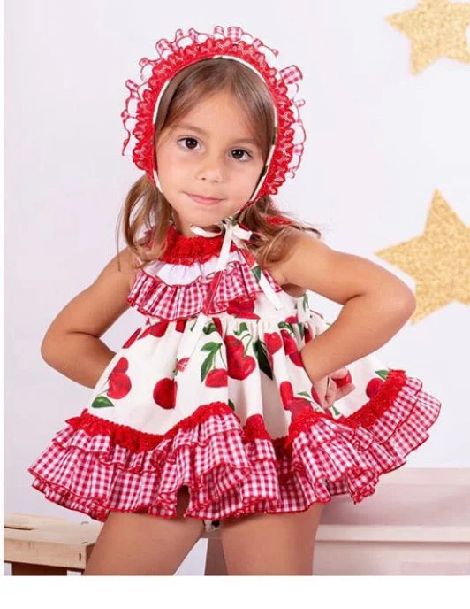 Exclusive Offers ruched dressSummer Cherry Spanish Dress
