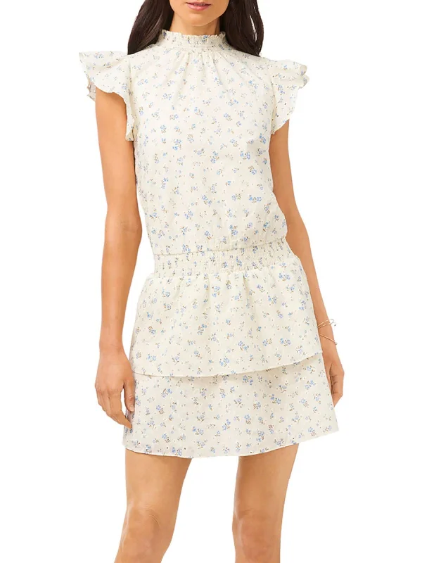 Factory Direct Sale casual day dressWomens Smocked Calf Mini Dress