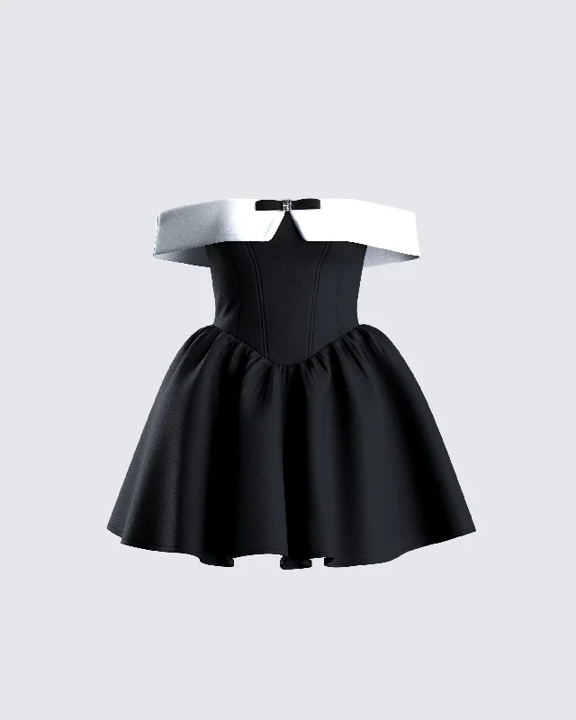 Great Deals flowy maxi dressVale Black Off Shoulder Mini Dress