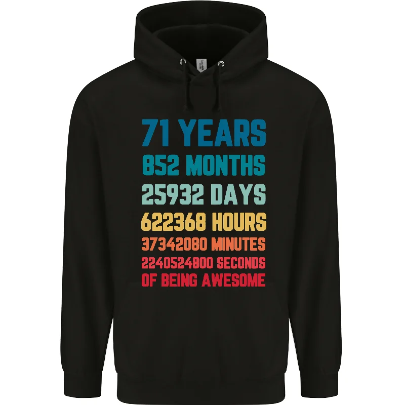 soft pullover hoodie71st Birthday 71 Year Old Mens 80% Cotton Hoodie