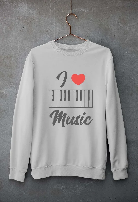 breathable workout hoodieLove Music Piano Unisex Sweatshirt for Men/Women