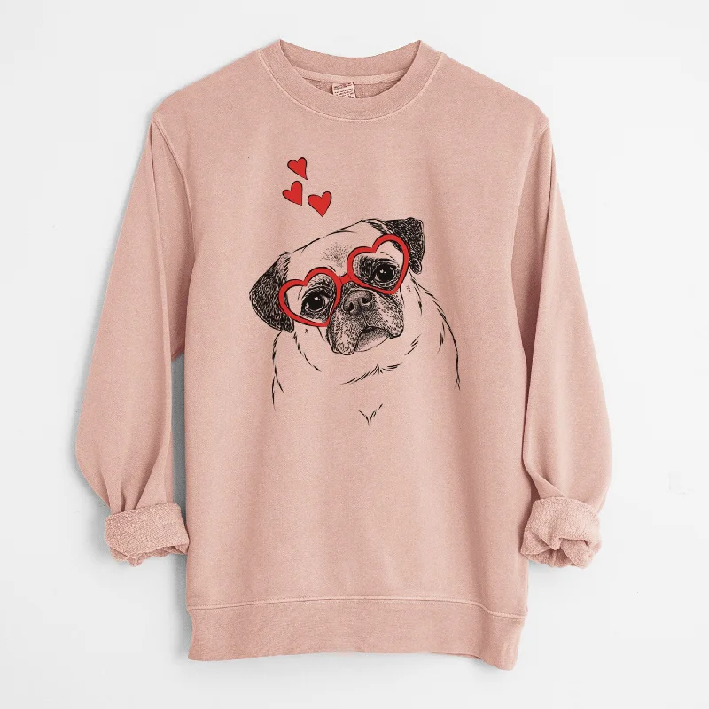 oversized gym sweatshirtValentine Zoey the Pug - Unisex Pigment Dyed Crew Sweatshirt