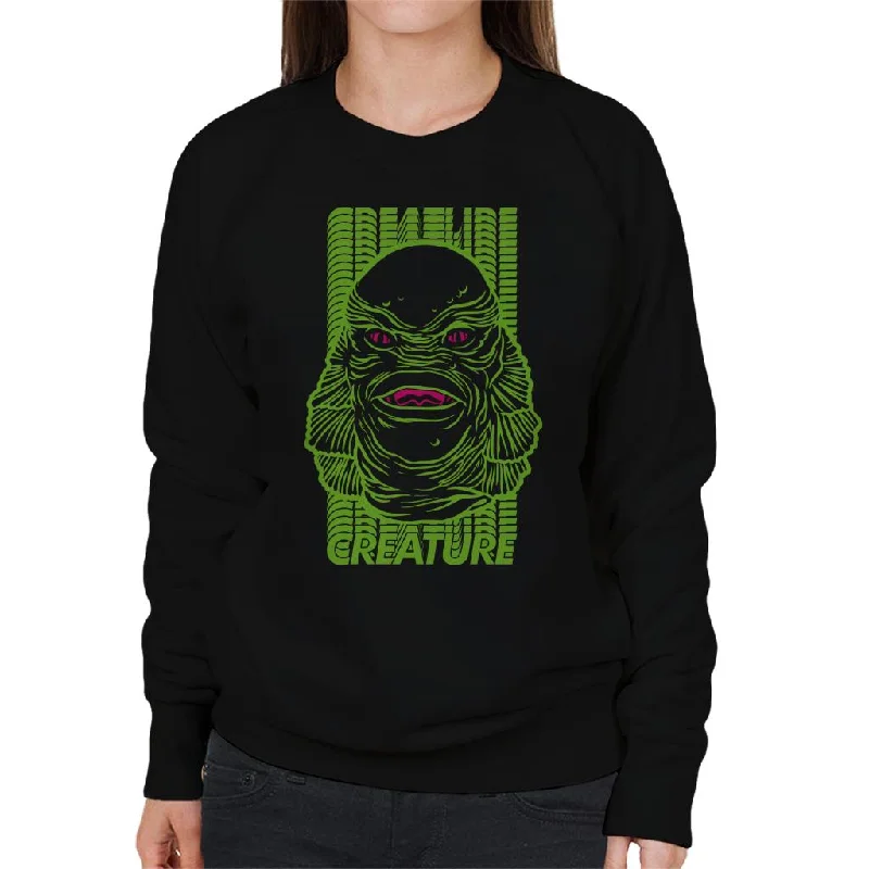 bold fitness hoodieThe Creature From The Black Lagoon Head Illustration Women's Sweatshirt