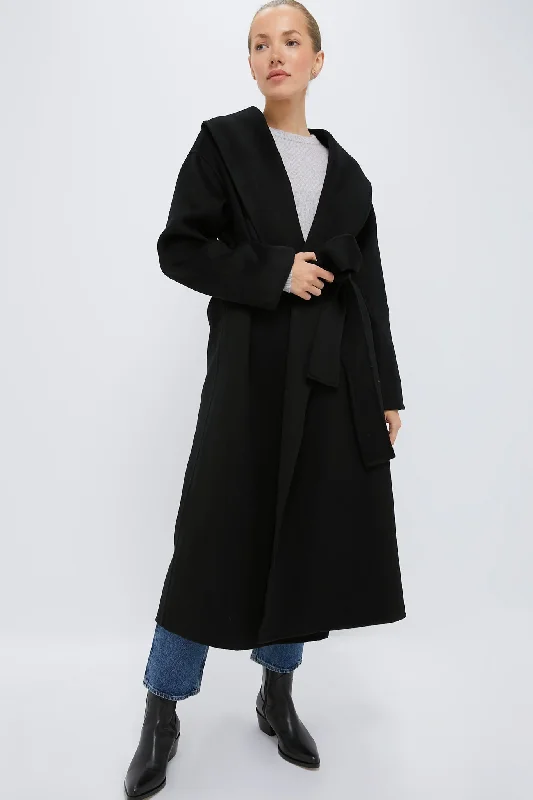 Weekend Flash Sale utility coatBlack Cashmere Wrap Coat