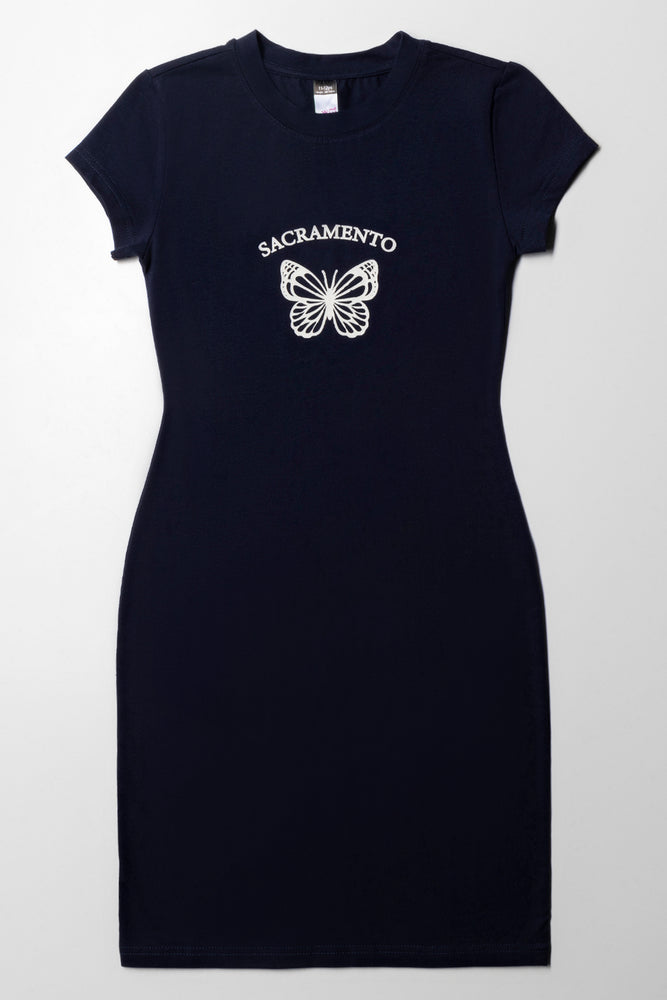 Don't Wait winter dressBodycon Dress Navy