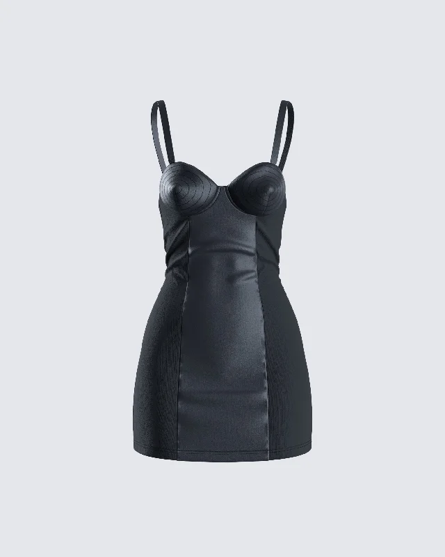 Buy More, Save More draped dressMaria Black Satin Bustier Dress