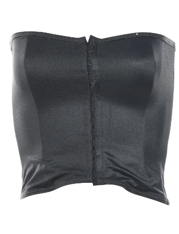 cool leather jacketPlain Black Corset Top - S