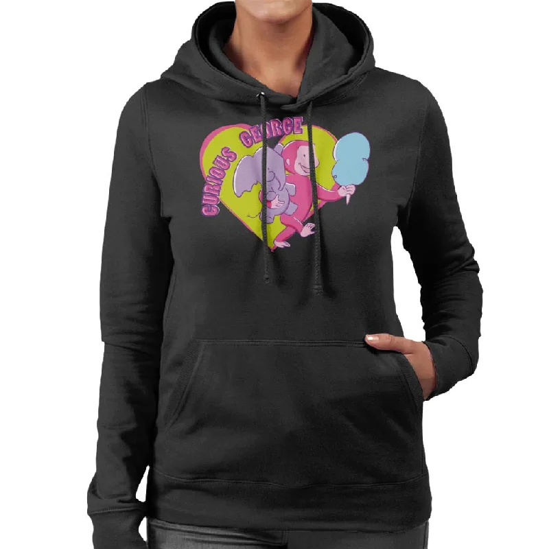 lightweight hoodieCurious George Carnival Heart Women's Hooded Sweatshirt