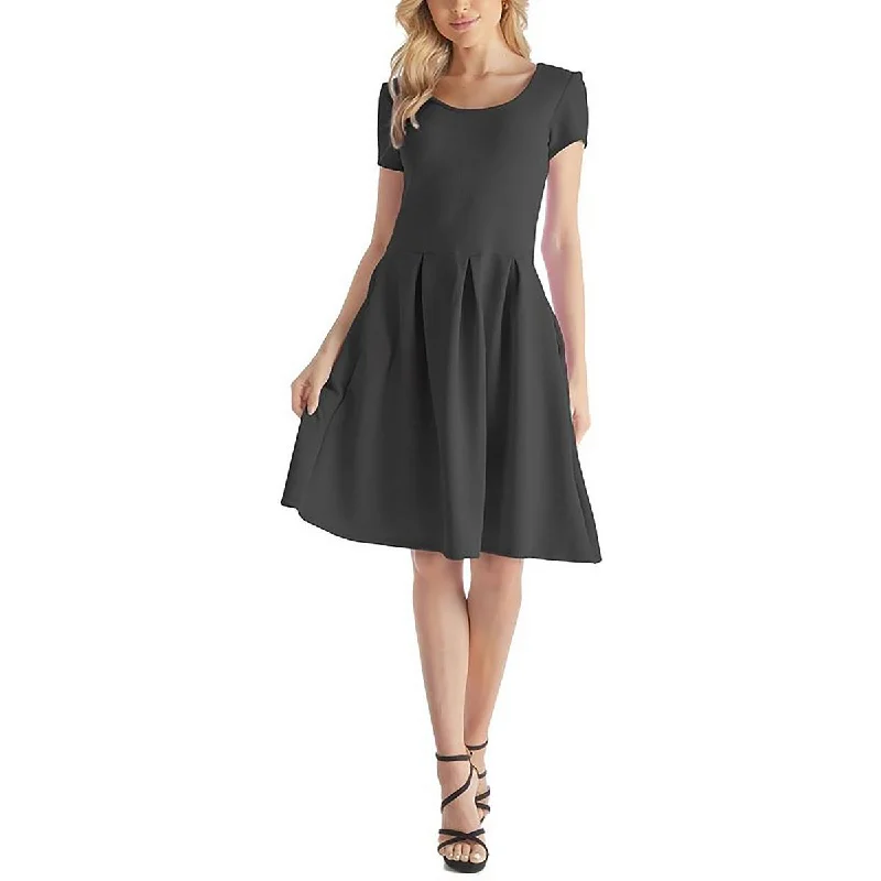 layered dress24seven Comfort Apparel Womens Plus Texrtured Cap Sleeve Midi Dress