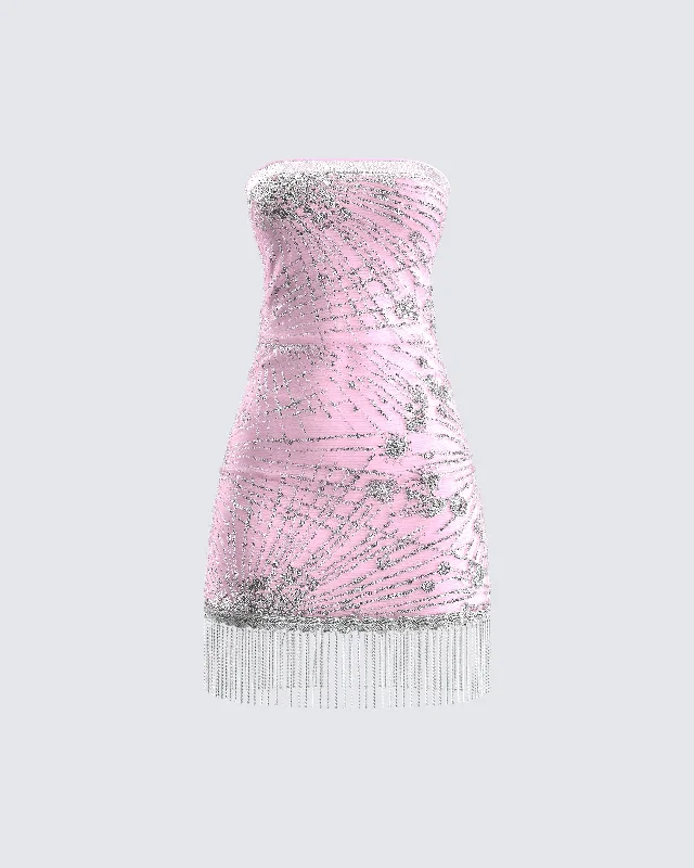 Buy More, Save More casual knit dressJocelyn Pink Sequin Mini Dress