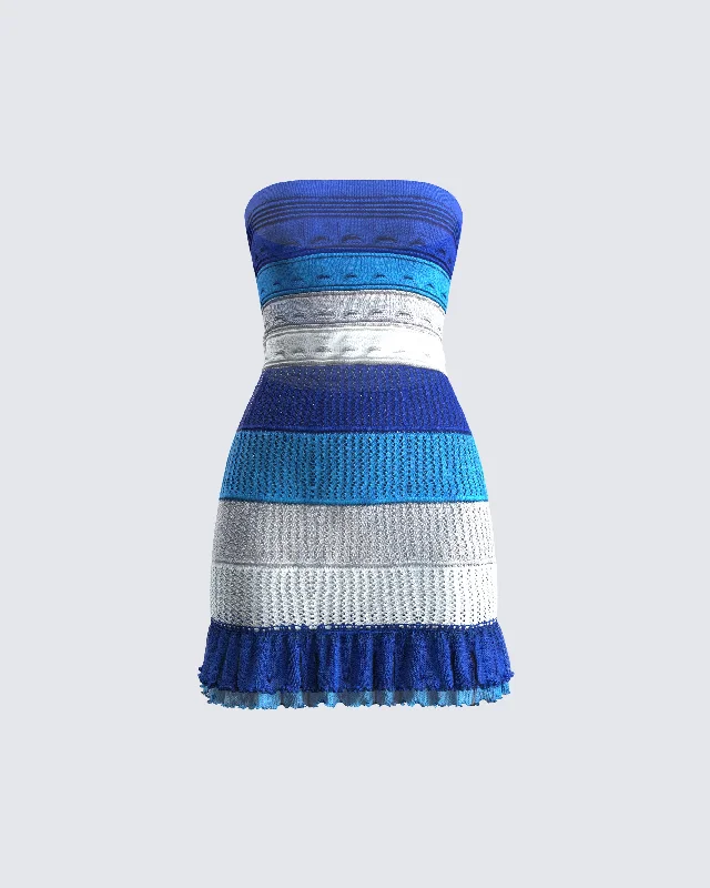 Referral Discount lace dressRania Blue Sweater Mini Dress