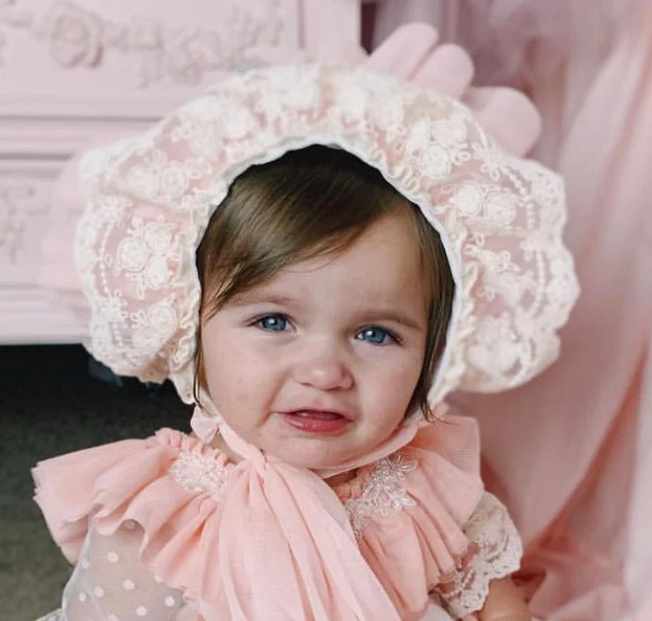 Extra Discounts satin midi dressPink Lace Bonnet