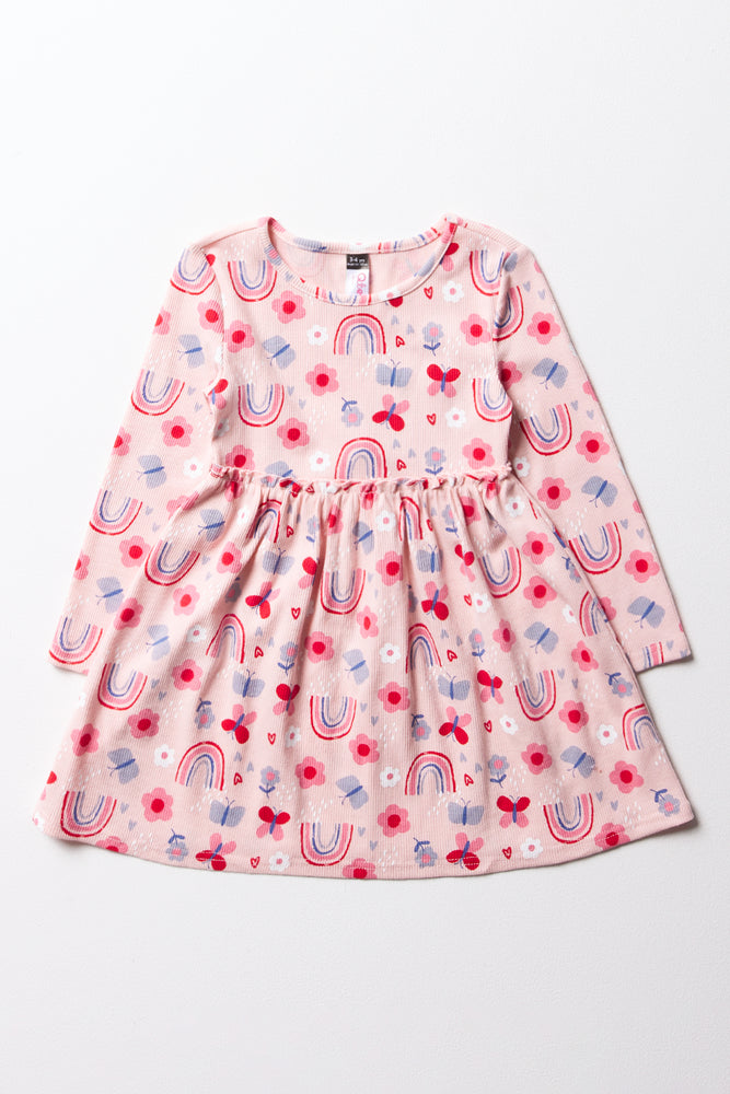 Major Savings casual day dressLong Sleeve Babydoll Dress Pink