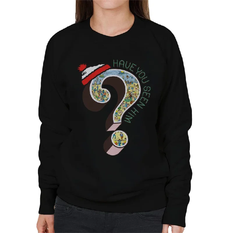 graphic gym sweatshirtWhere's Wally Question Mark Have You Seen Him Women's Sweatshirt