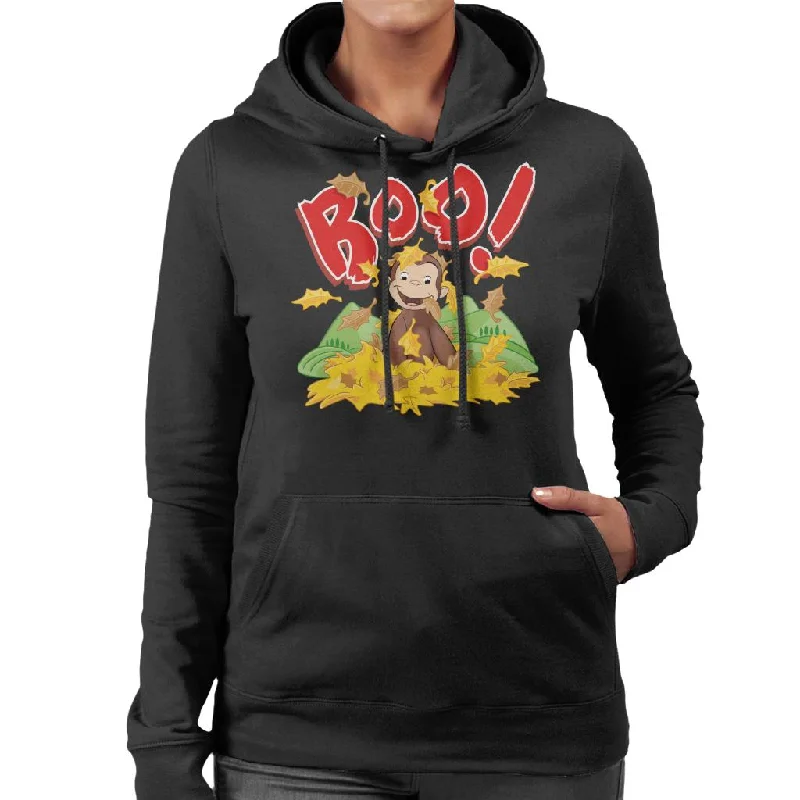 casual pullover hoodieCurious George Boo In The Leaves Women's Hooded Sweatshirt