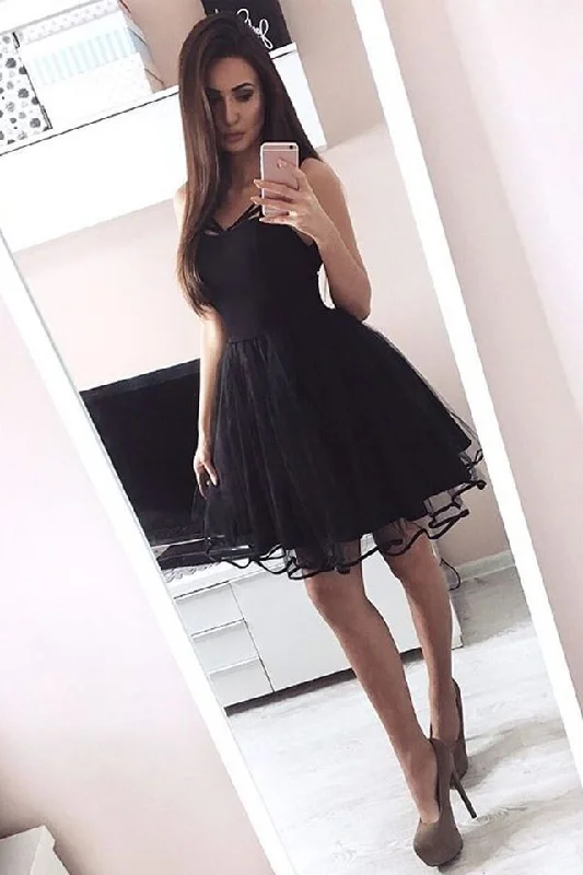 Deal Explosion Little Black Short Homecoming Dresses Pretty Tulle Hoco Dress