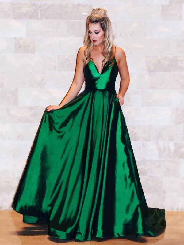 Instant Discount Cheap Prom Dresses A-line Spaghetti Straps Simple Prom Dress Long Evening Dress JKL941