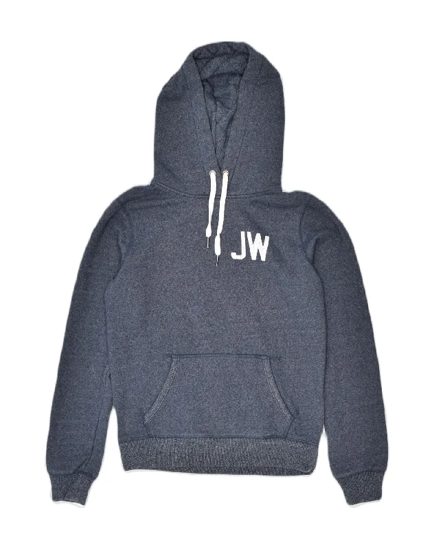 Daily Deals zippered hoodieJACK WILLS Womens Graphic Hoodie Jumper UK 10 Small Navy Blue Cotton