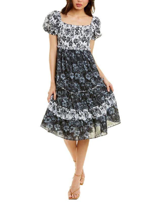 Huge Discounts casual midi dressCelina Moon Smocked Midi Dress