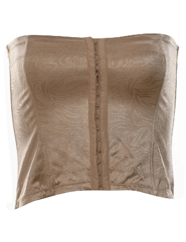 casual puffer jacketJacquard Pattern Light Brown Metallic Corset - S