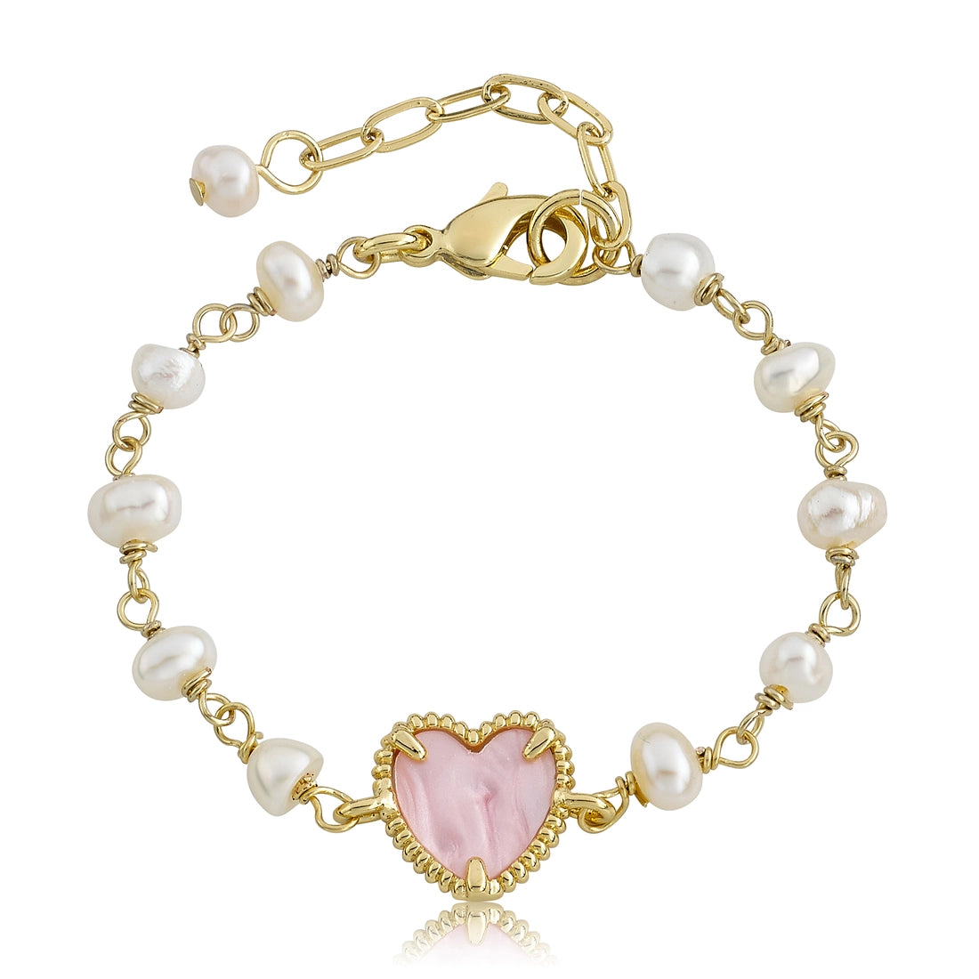 casual dressTwin Star Freshwater Pearl and Mother of Pearl Heart