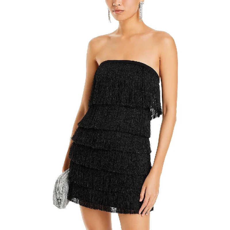 shift dressMilly Womens Fringe Mini Cocktail And Party Dress