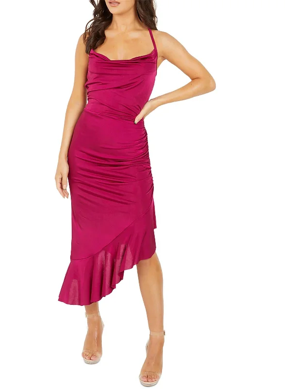Blowout Sale layered dressJuniors Womens Ruffled Asymmetric Cocktail and Party Dress