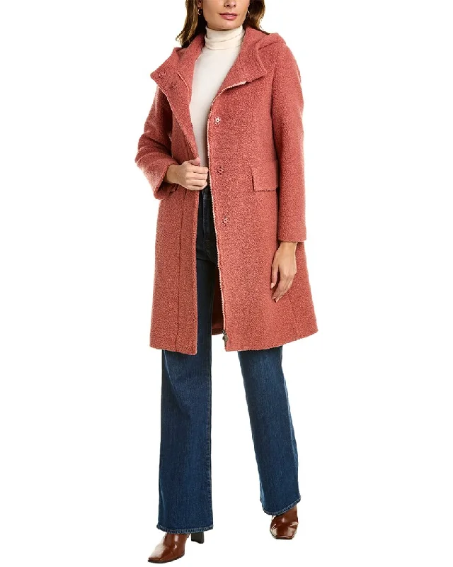 relaxed fit jacketCinzia Rocca Icons Hooded Wool-Blend Coat