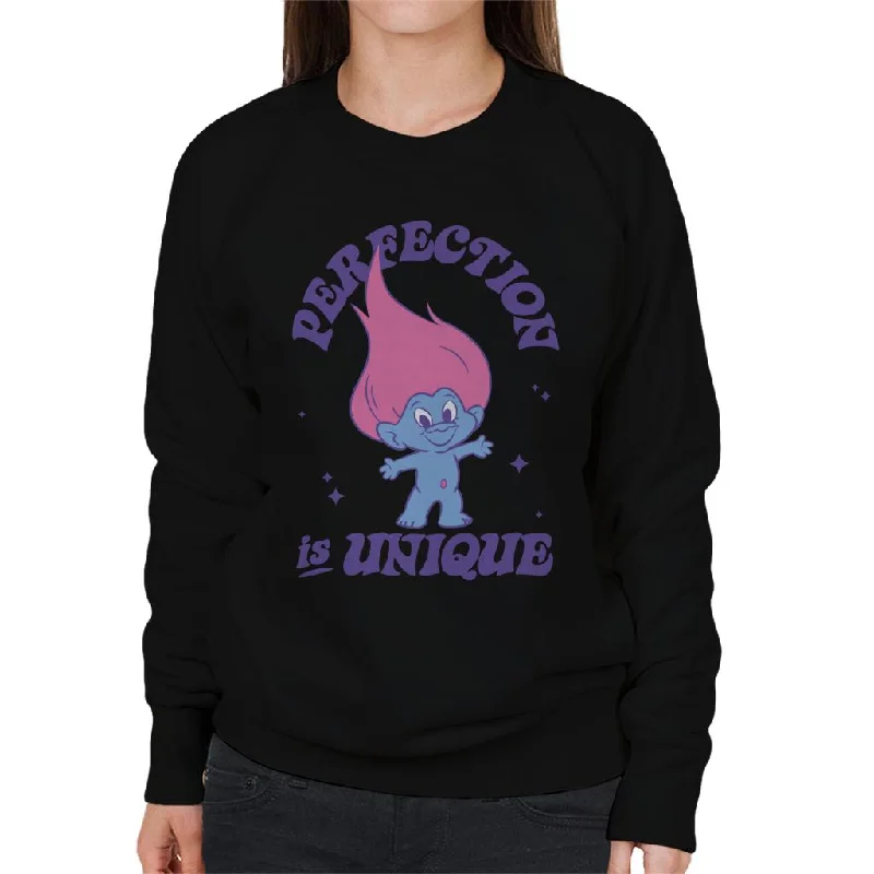 long-sleeve athletic hoodieTrolls Perfection Is Unique Women's Sweatshirt