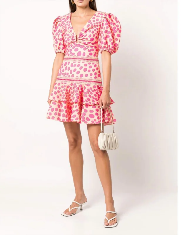 Online Exclusive chic shift dressBossa Lace Trim Puff Sleeve Layered Mini Dress in Pink / Apricot Online Exclusive chic shift dressBossa Lace Trim Puff Sleeve Layered Mini Dress in Pink / Apricot