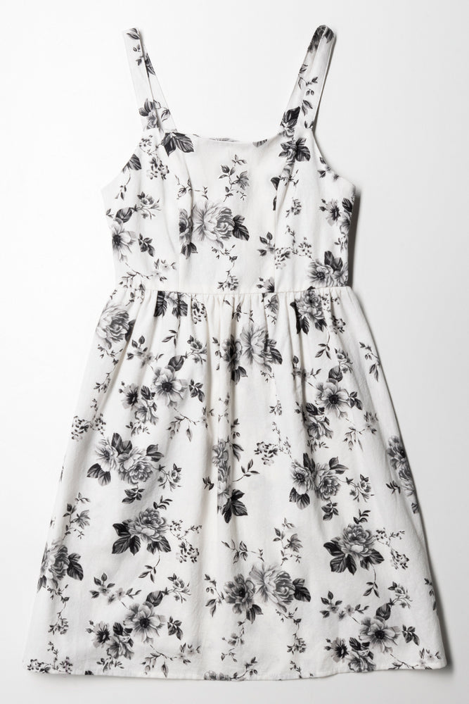 Discount Days high-waisted dressLinen Printed Dress Pink Tint