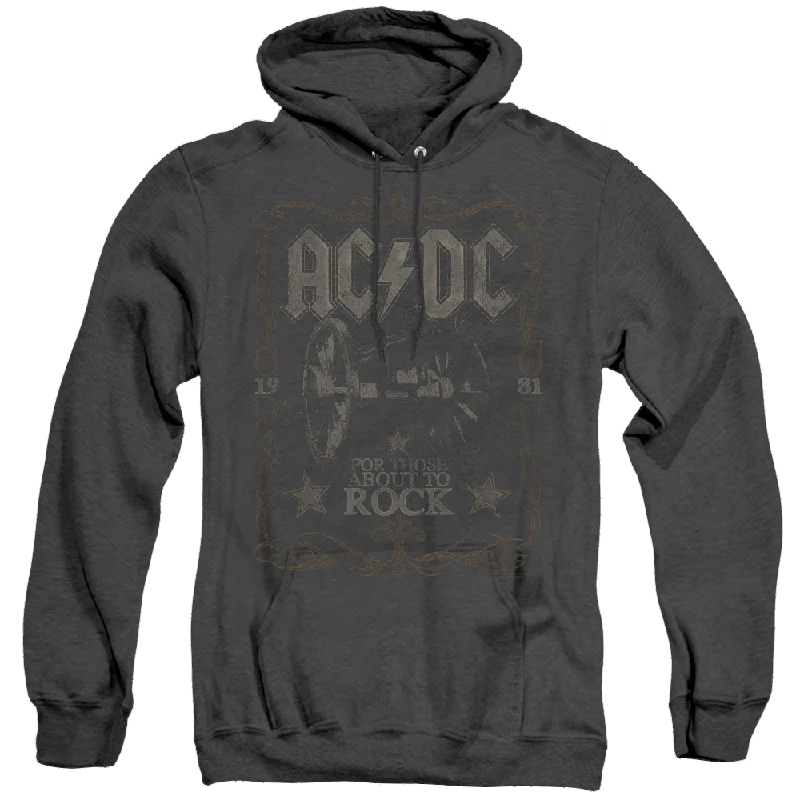 Season Finale Sale casual hoodie for workoutAcdc Rock Label - Heather Pullover Hoodie