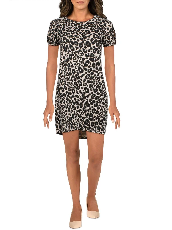 Act Now minimalistic dressSo Twisted Womens Animal Print Cut-Out T-Shirt Dress