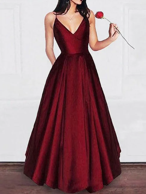 Huge Savings Burgundy Prom Dresses A-line Taffeta Spaghetti Straps Long Simple Prom Dress JKL1176 Huge Savings Burgundy Prom Dresses A-line Taffeta Spaghetti Straps Long Simple Prom Dress JKL1176