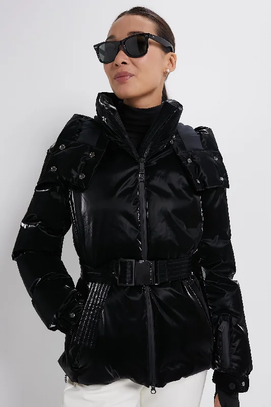 Online Only lightweight winter coatLiquid Black Candice Ski Parka