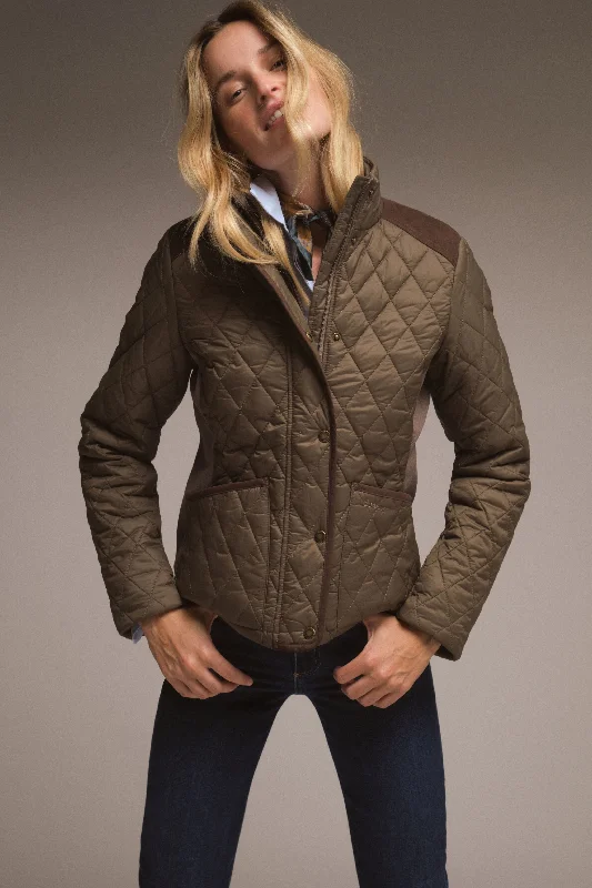 cool zip-up jacketWinter Moss Highfield Quilted Jacket