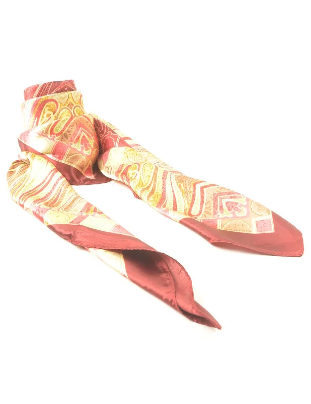 New Arrival casual utility jacketMaroon & Yellow Paisley Print Head Scarf - M