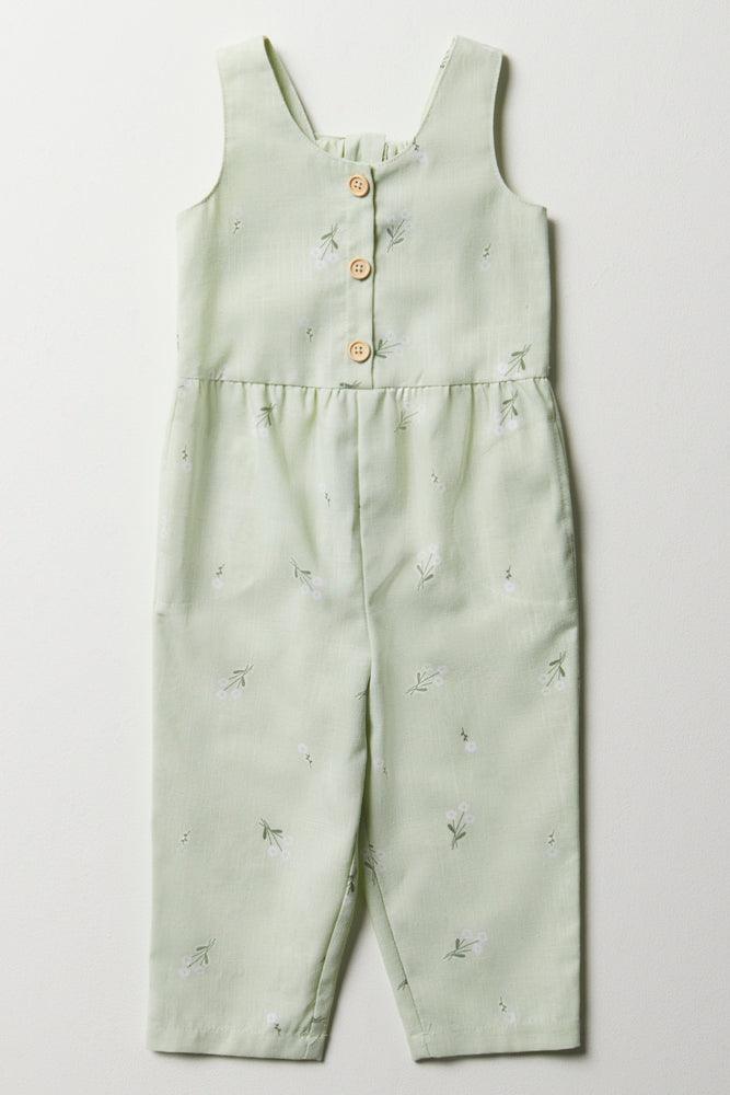 Today Only silk dressFloral Jumpsuit Green
