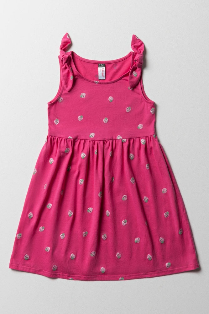 Incredible Offers casual evening dressStrawberry Knit Dress With Bow Details Pink