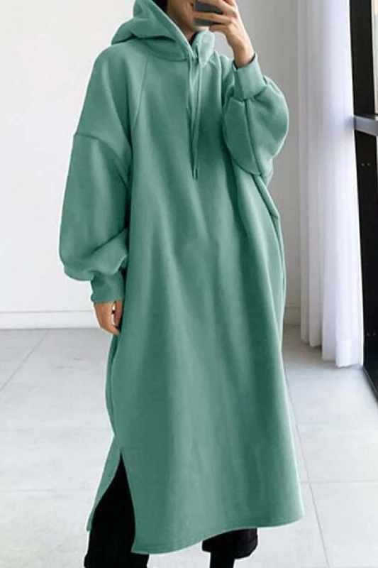 The Best Prices classic fit-and-flare dressDrop Shoulder Hooded Sweatshirt Dress