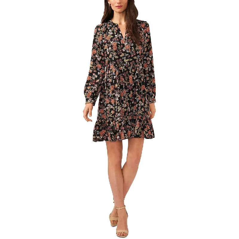 off-shoulder dressVince Camuto Womens Floral Print Mini Fit & Flare Dress