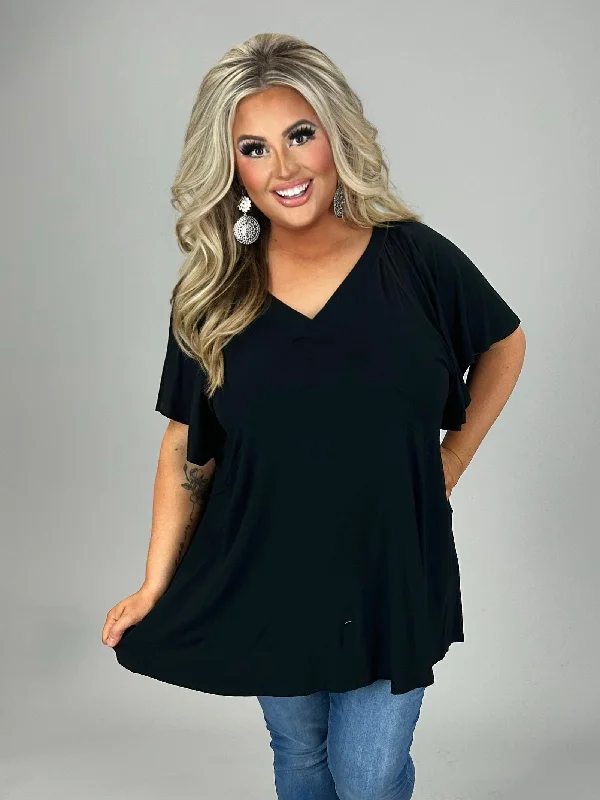 draped dress25 SSS {Black In Control} Black V-Neck Tunic  PLUS SIZE 1X 2X 3X