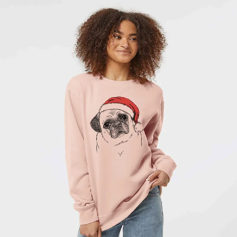 fashionable fitness sweatshirtSanta Zoey the Pug - Unisex Pigment Dyed Crew Sweatshirt