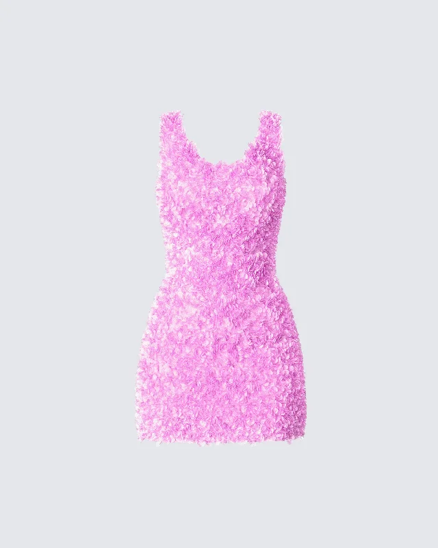 Midnight Madness fitted dressChristy Pink Petal Mini Dress