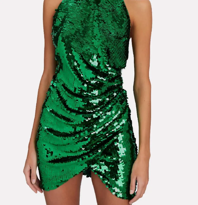 sleek dressJo Sequin Mini Dress In Green