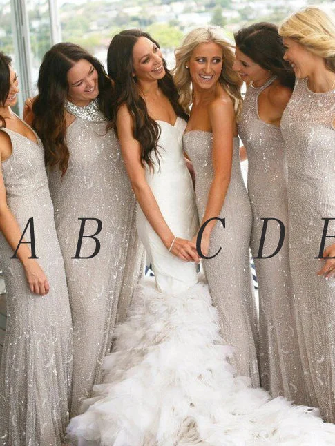 Best Deals Sexy Bridesmaid Dresses V-neck Sheath/Column Tulle Long Bridesmaid Dresses JKB063 Best Deals Sexy Bridesmaid Dresses V-neck Sheath/Column Tulle Long Bridesmaid Dresses JKB063
