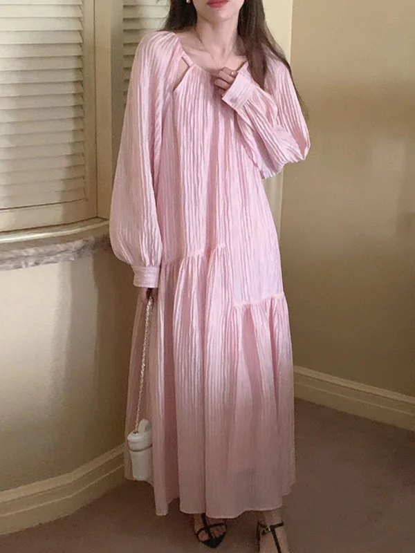 Special Promotion trendy dressVibeMartini-Sweet Casual Hollow Out Puff Sleeves Long Dress