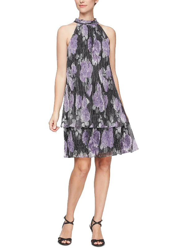 cocktail party dressFloral Print Mini Halter Dress