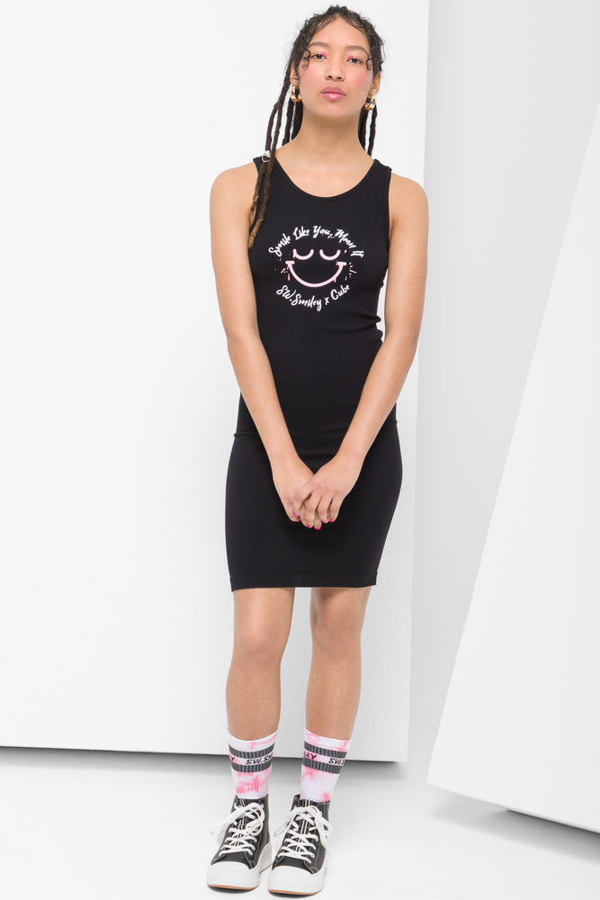 Deal Dash flowy dressSmiley Seamless Bodycon Dress Black